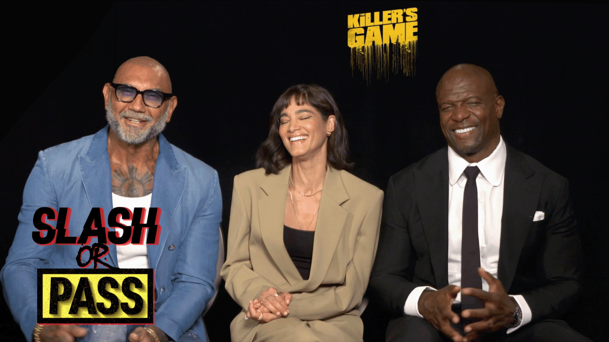 'The Killer's Game's Dave Bautista, Terry Crews and Sofia Boutella play 'Slash or Pass: Assassins'